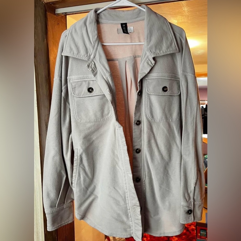 Gray Button-Up Women's Hoodie